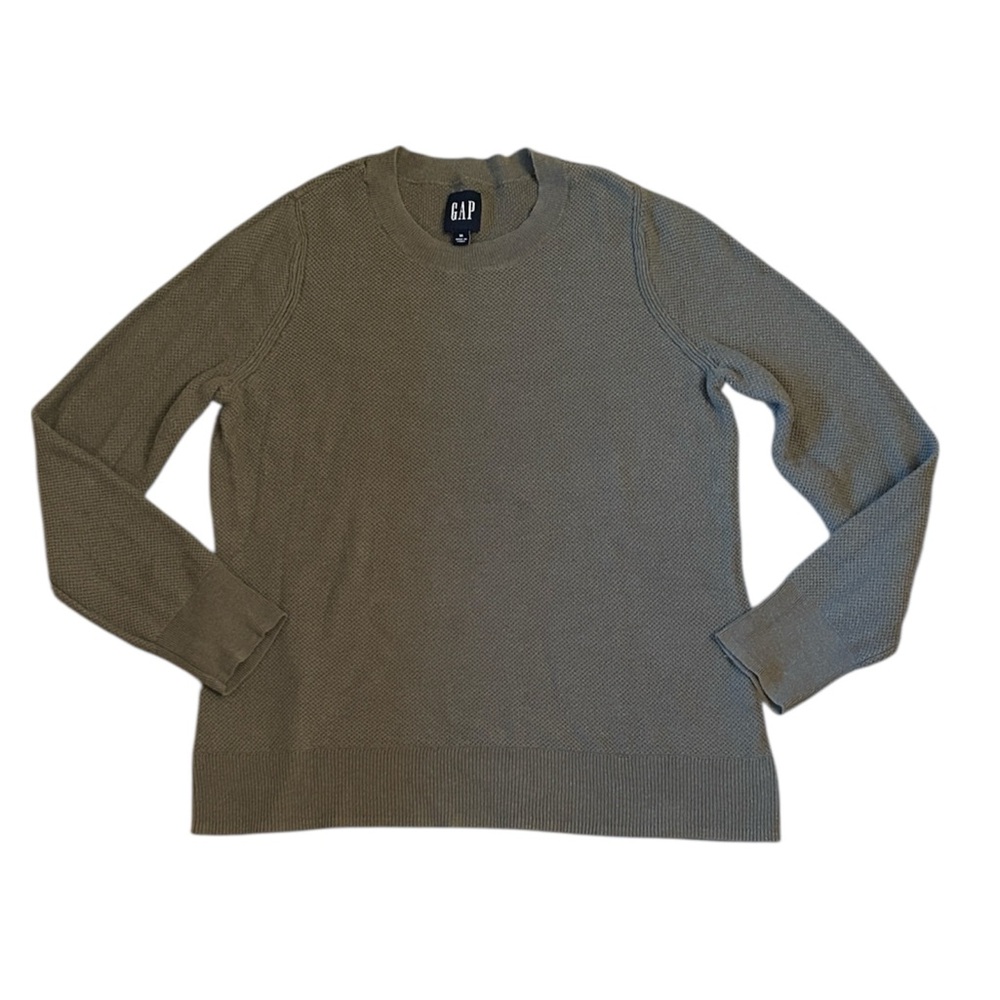 GAP Green Knit Sweater Ribbed Trim Women’s Size Medium
